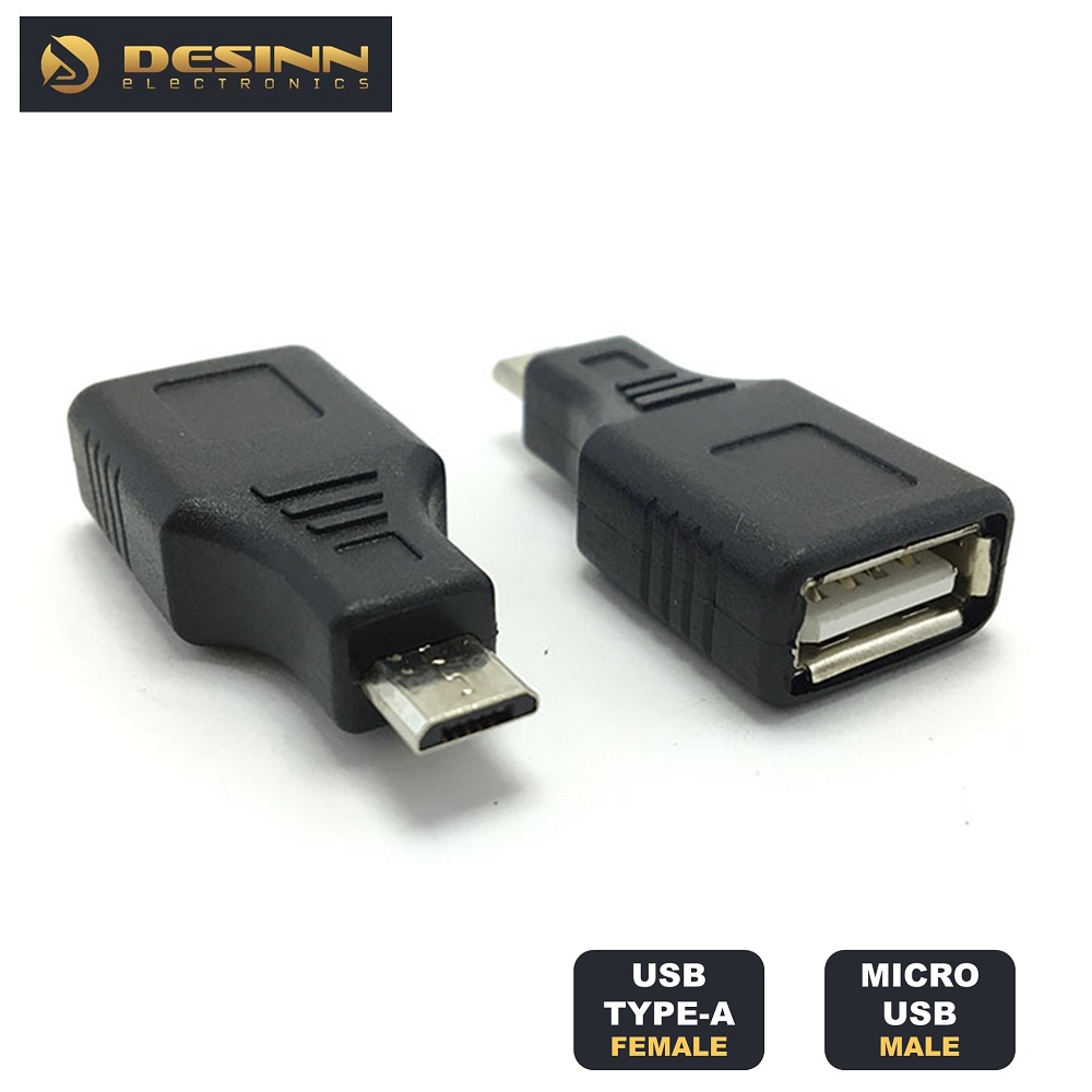 USB 2.0 Type A Female to Micro USB Male Adapter (Black) for charging ...