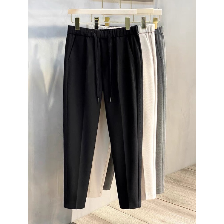 Men's Baggy Pants Fabric Wide Waistband Chun Korean Style Q9 | Shopee ...