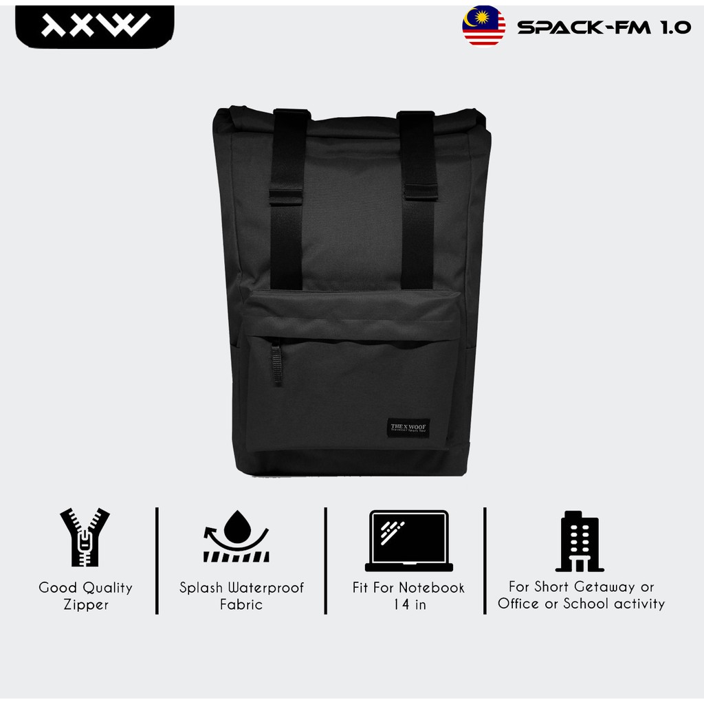 Splash Waterproof Backpack - The X Woof - Spack-FM 1.0 Black TXWSPFM11 ...