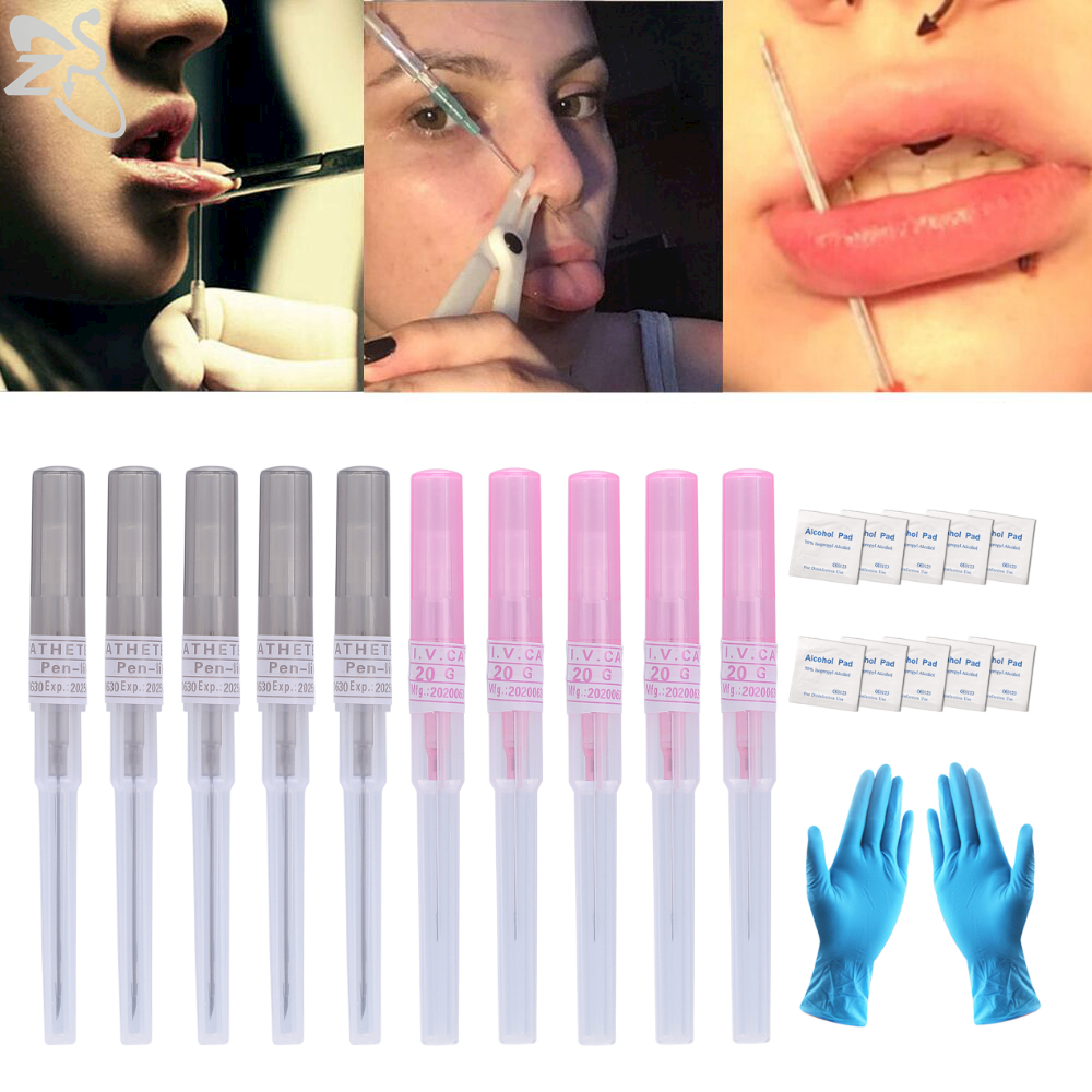 5 Pcs Ear Navel Nose Lip Eyebrow Piercings Professional Tools 14G-20G ...