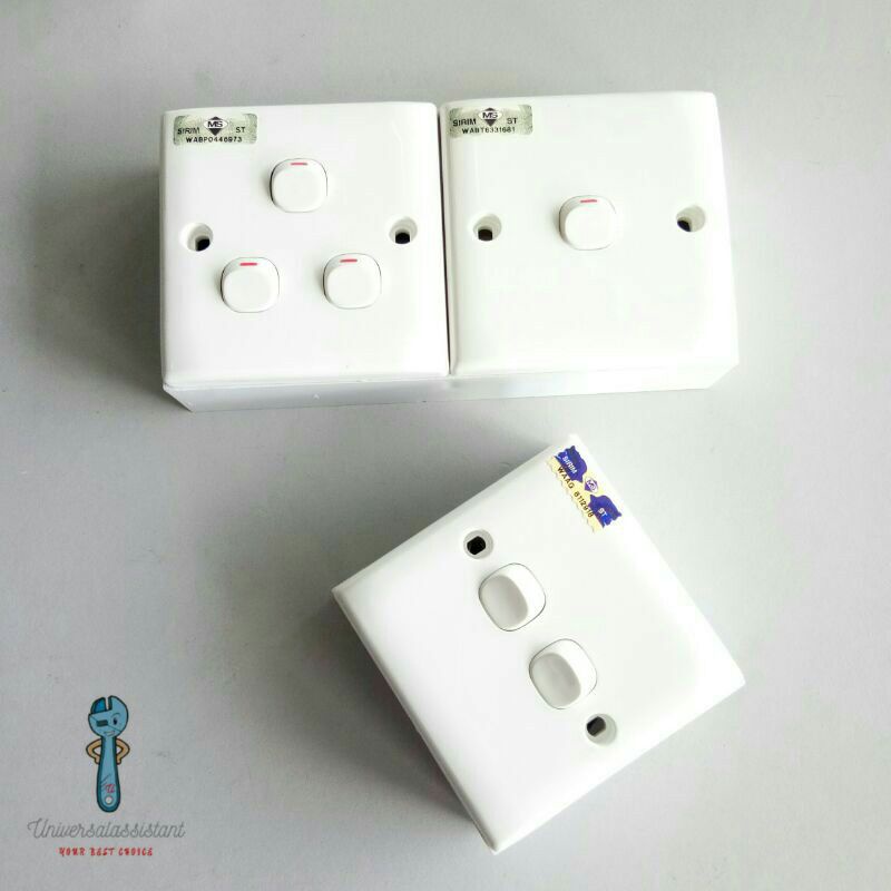 Switch Socket Wall Switch | 1 Gang | 2 Gang | 1 Way | 2 Way Switch