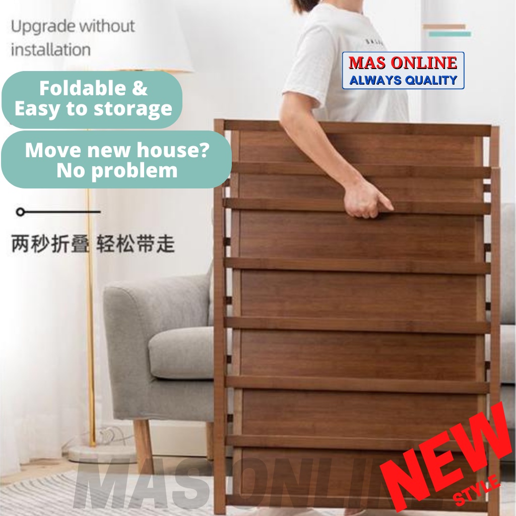 INSTALLATION FREE Wooden Shoe Rack Foldable Portable Multifunctional ...