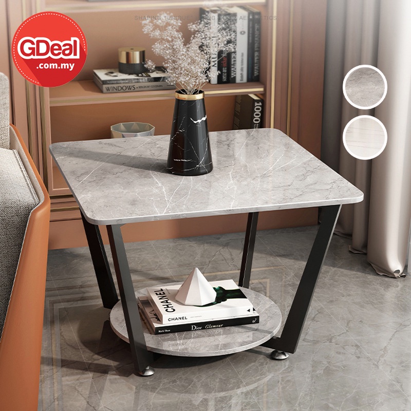 GDeal 2 Layer Coffee Table Living Room Small Tea Side Table Modern ...