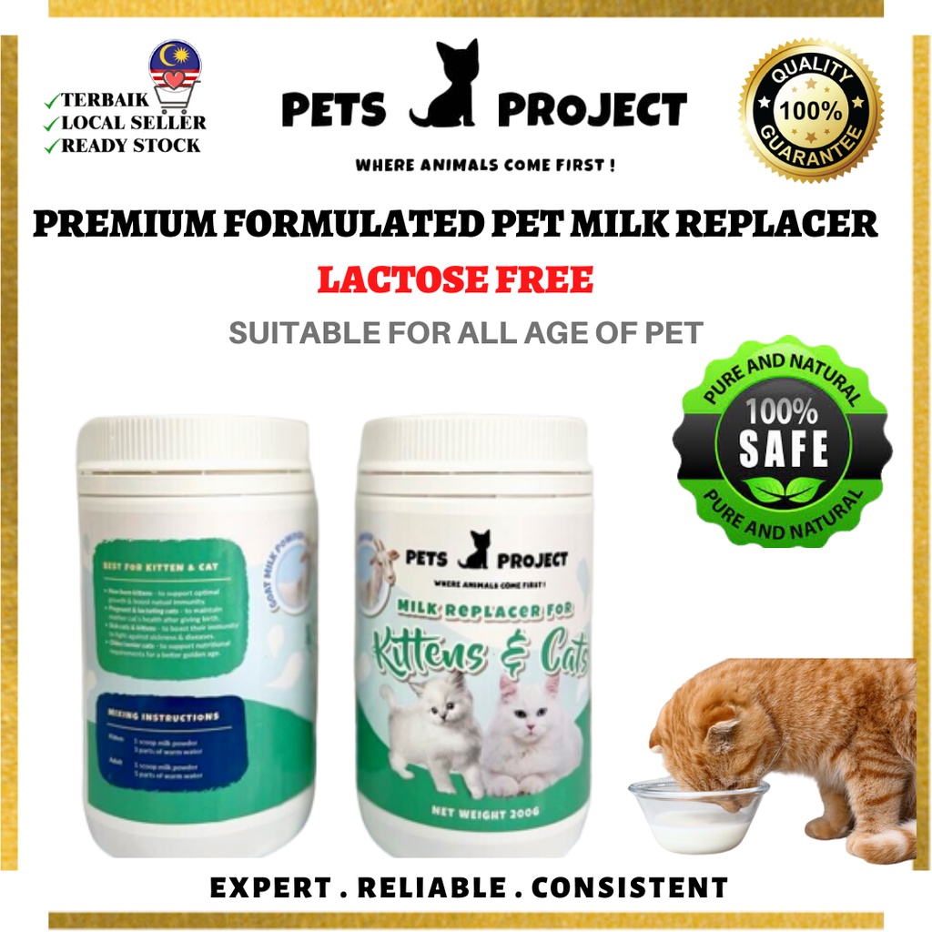 PETS PROJECT Premium Imported Lactose Free Goat Milk Powder For Cat 200G Susu Kucing Dog Milk Cat Milk