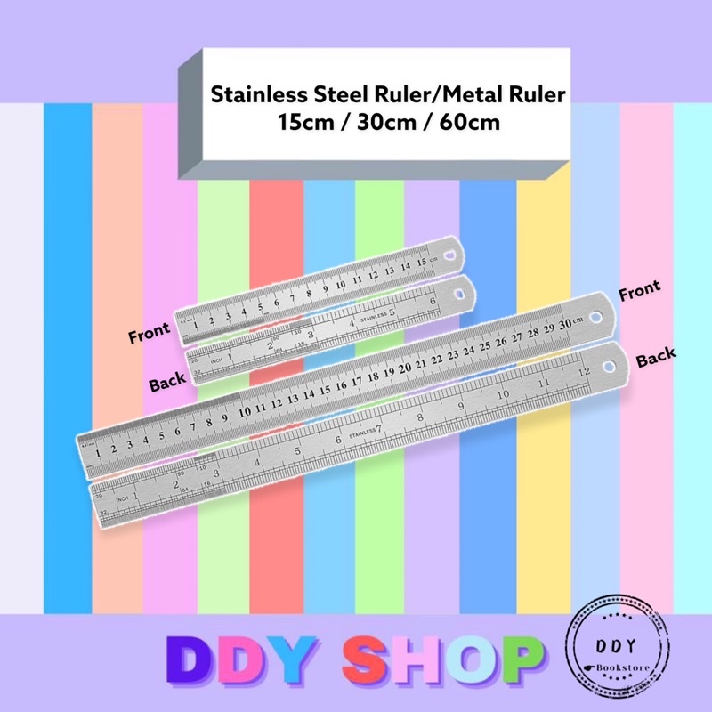 Stainless Steel Ruler / Metal Ruler (15cm / 30cm / 60cm) | Shopee Malaysia