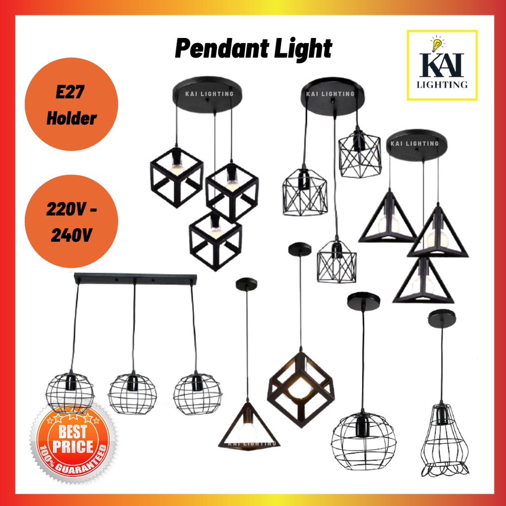 Modern Decorative Pendant/Hanging Light Black Single Base/Round Base ...