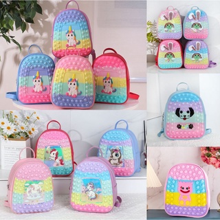 3D Printed Backpack Fidget Pink Rainbow Push Bubble School Bag - China Bag  and School Bag price