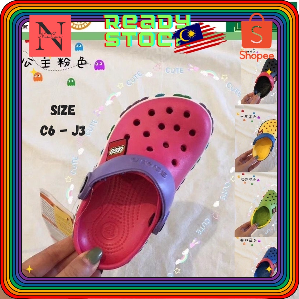 ( FREE JIBBITZ ) Quality 👍🏻 SALES!! Crocs Lego Kids Sandal_PINK