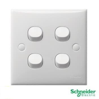 PUTIH Schneider Light Switch / Switch 4 Gang 1 way S-Classic Clipsal ...