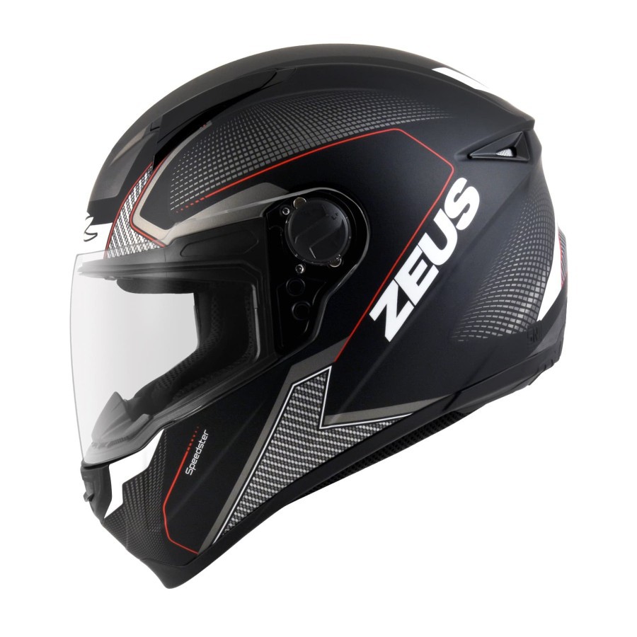 Zeus M Blk Al Whi Red Matt Black White Red Helm Zeus Al Fullface