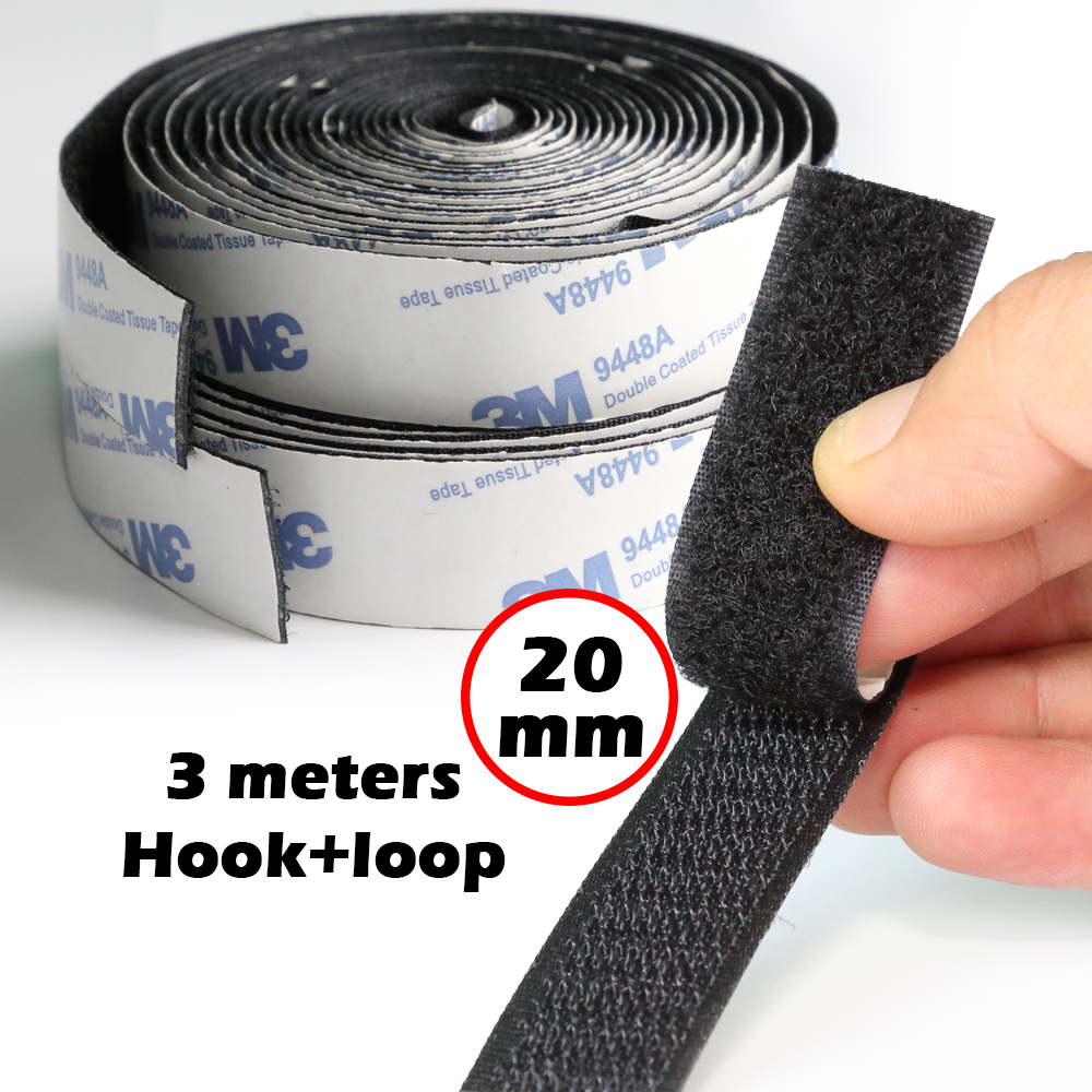 Length 100CM(39.37inches) Strong Self Adhesive Velcro Tape Hook and Loop  Tape Fastener Sticky Home Decor DIY