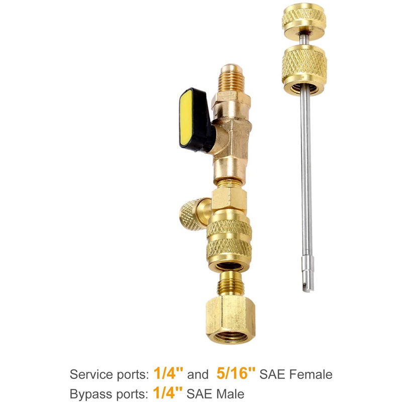 R410A R22 Valve Core Remover Installer Tool with Dual Size SAE 1/4 & 5/ ...