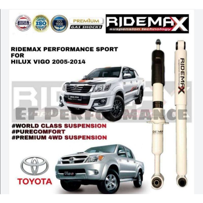RIDEMAX PERFORMANCE SPORT LIFT UP 2INCH GAS ABSORBER HILUX TRITON D MAX ...