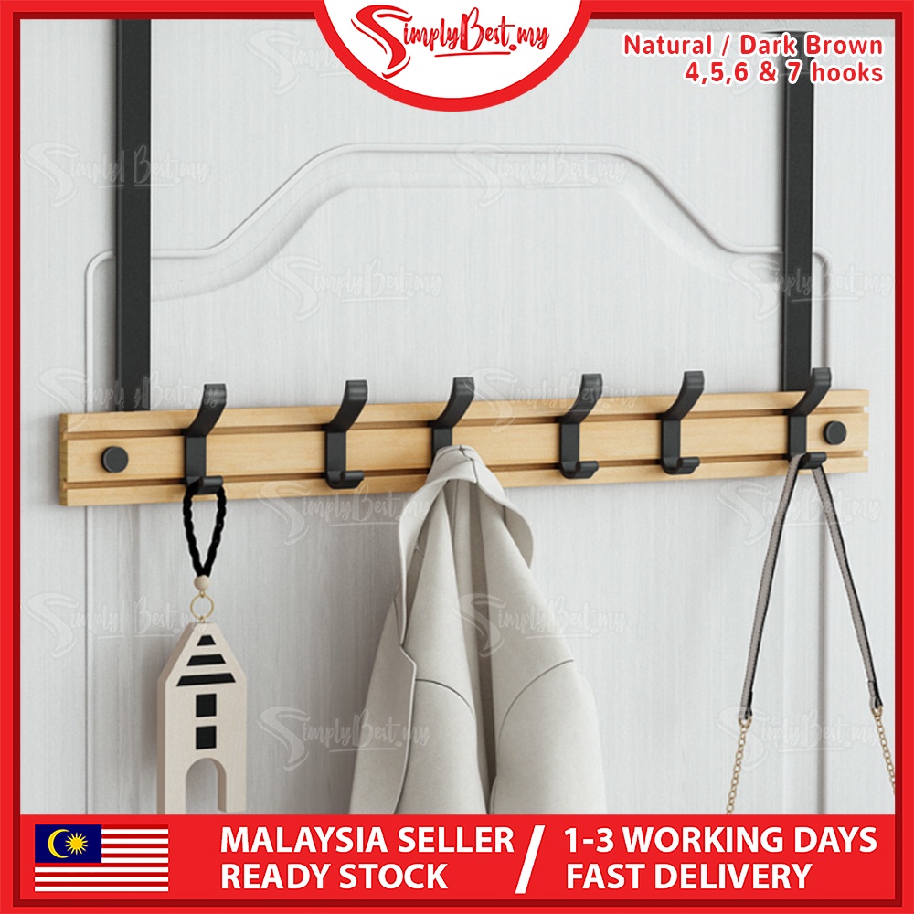 SIMPLYBEST Premium Over The Door Hook Clothes Hanger Steel Hook Behind