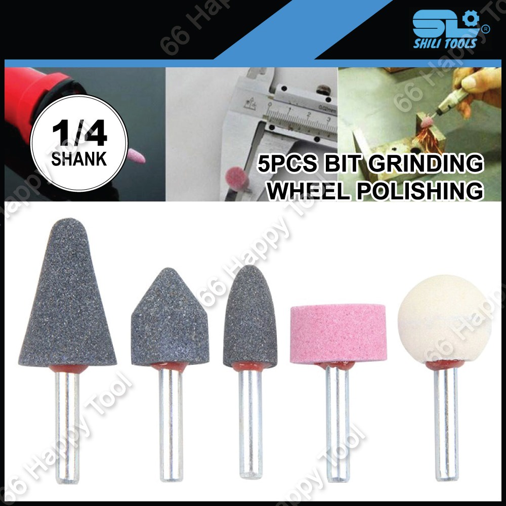 Shili Tools 5pcs Bit Grinding Wheel Polishing 6mm Head Bit 1/4 Inch ...