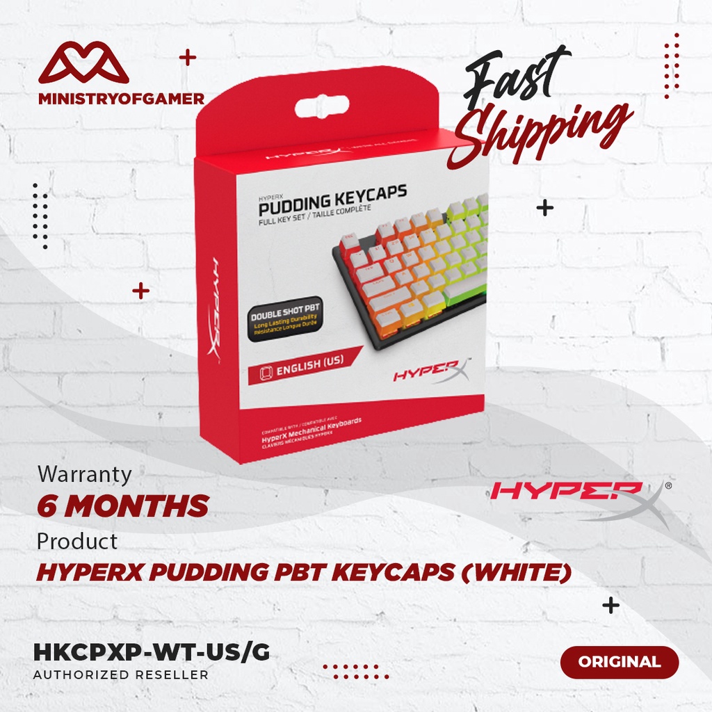 HyperX Pudding Keycaps Full Key HKCPXP-WT-US/G