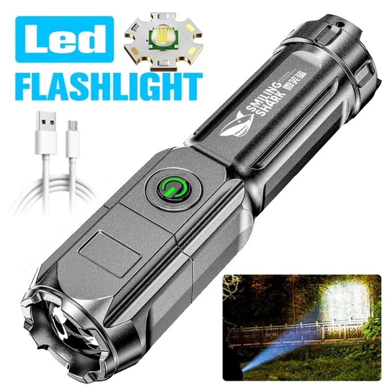 Portable Multi-Function Ultra Bright Flashlights ABS Strong Light ...