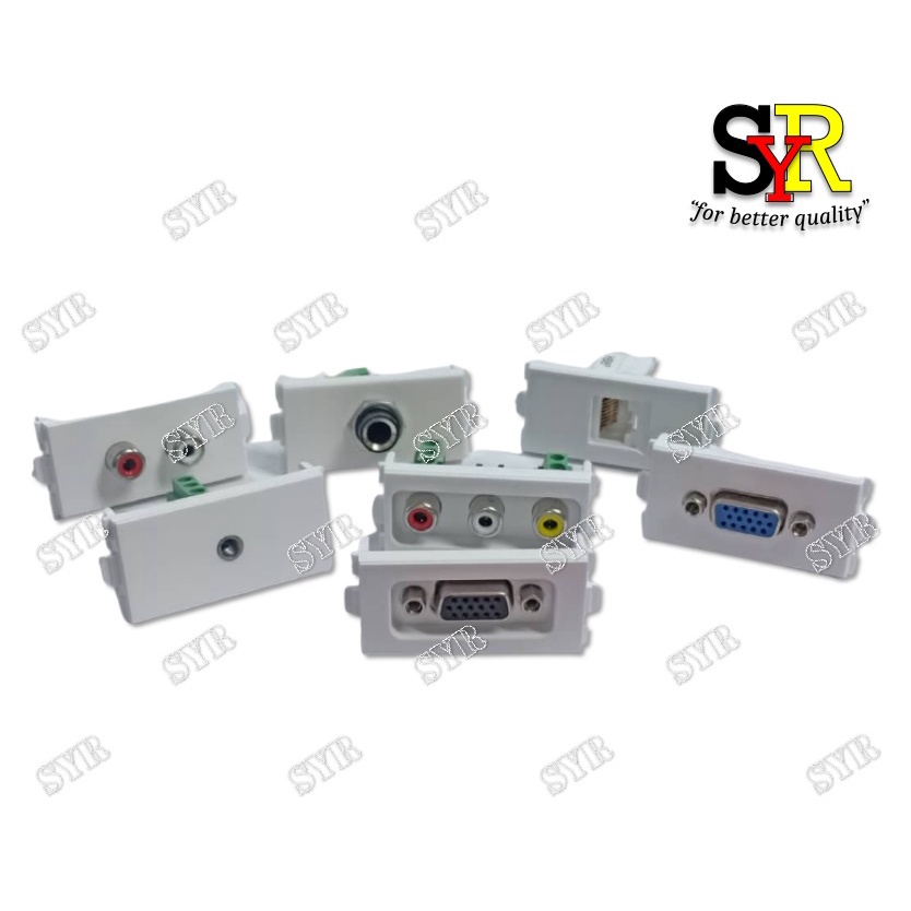Modular Plate Connectors Faceplate for Wall Mount RJ45 4 Pin VGA Female ...