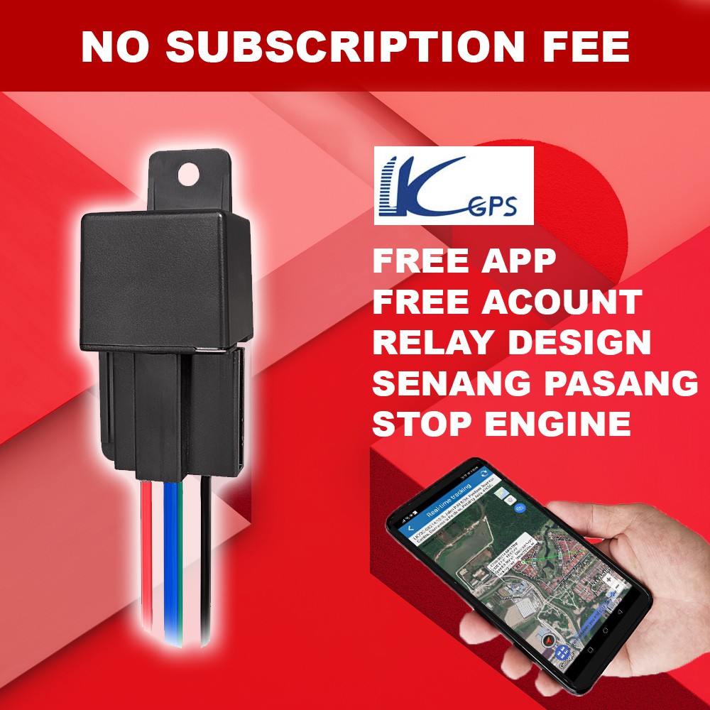 LKGPS GPS Tracker Relay Design 2in1 Wired with Cut off function GPRS ...