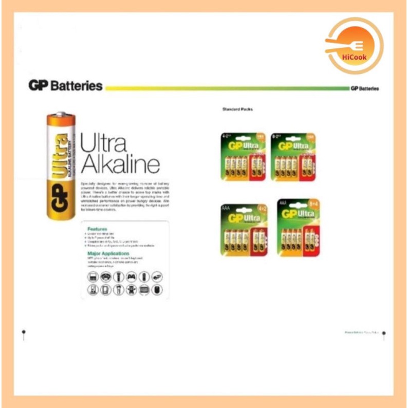 [Ready Stock] HICOOK GP Alkaline Battery AA/ AAA/ AAAA/ 9V / Greencell