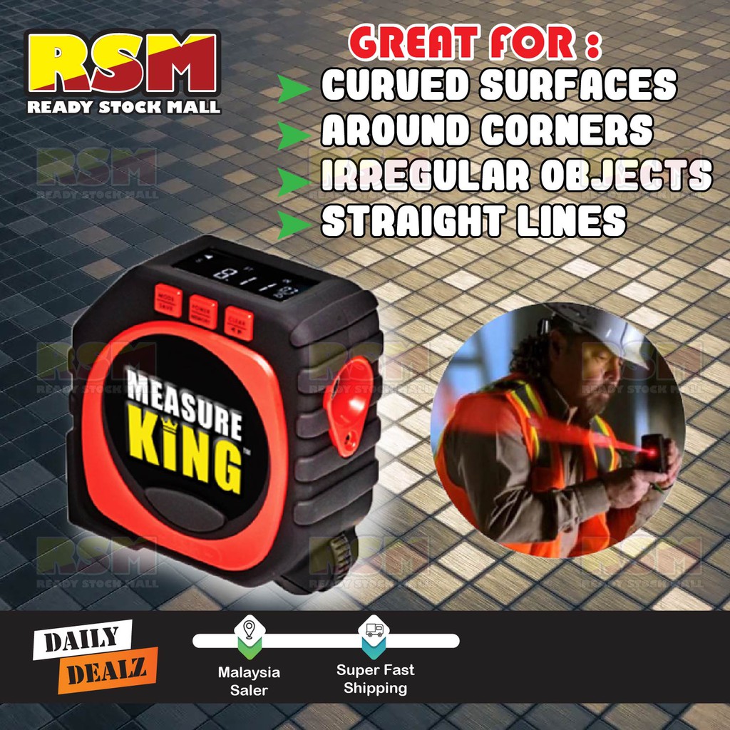Measure King 3-in-1 Digital Tape Measure String, Sonic & Roller Mode ...