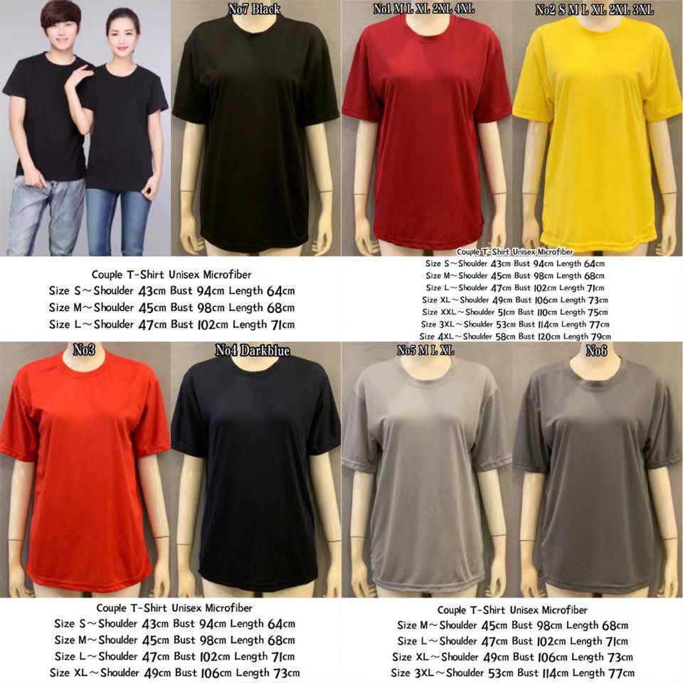 S 4XL MICROFIBER ROUNDNECK SHORTSLEEVE T SHIRT JERSEY TSHIRT UNISEX Shopee Malaysia