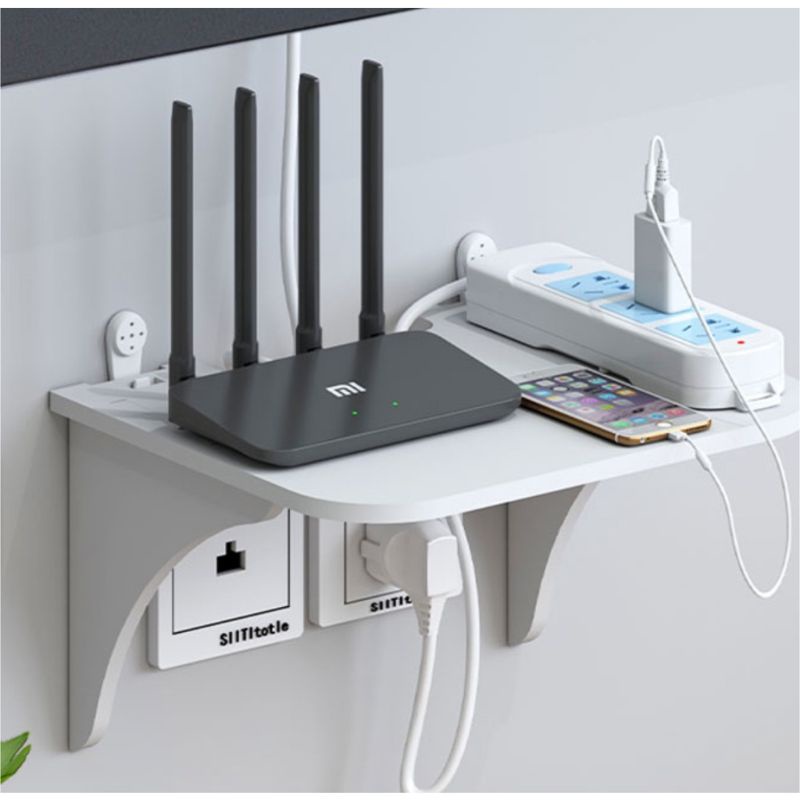 Ready Stock ~ WiFi Modem Router Rack / TV box Shelf / Wall Rack / Rak ...