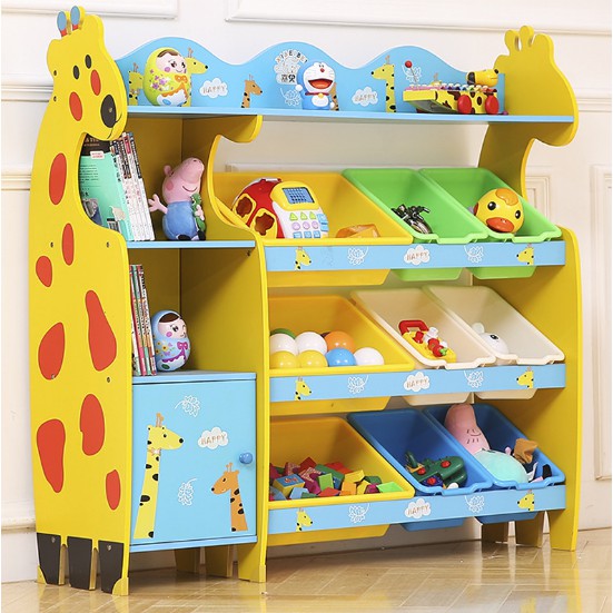 Children Kids Giraffe Toys Storage Rack Organizer Book Rack Bookshelf