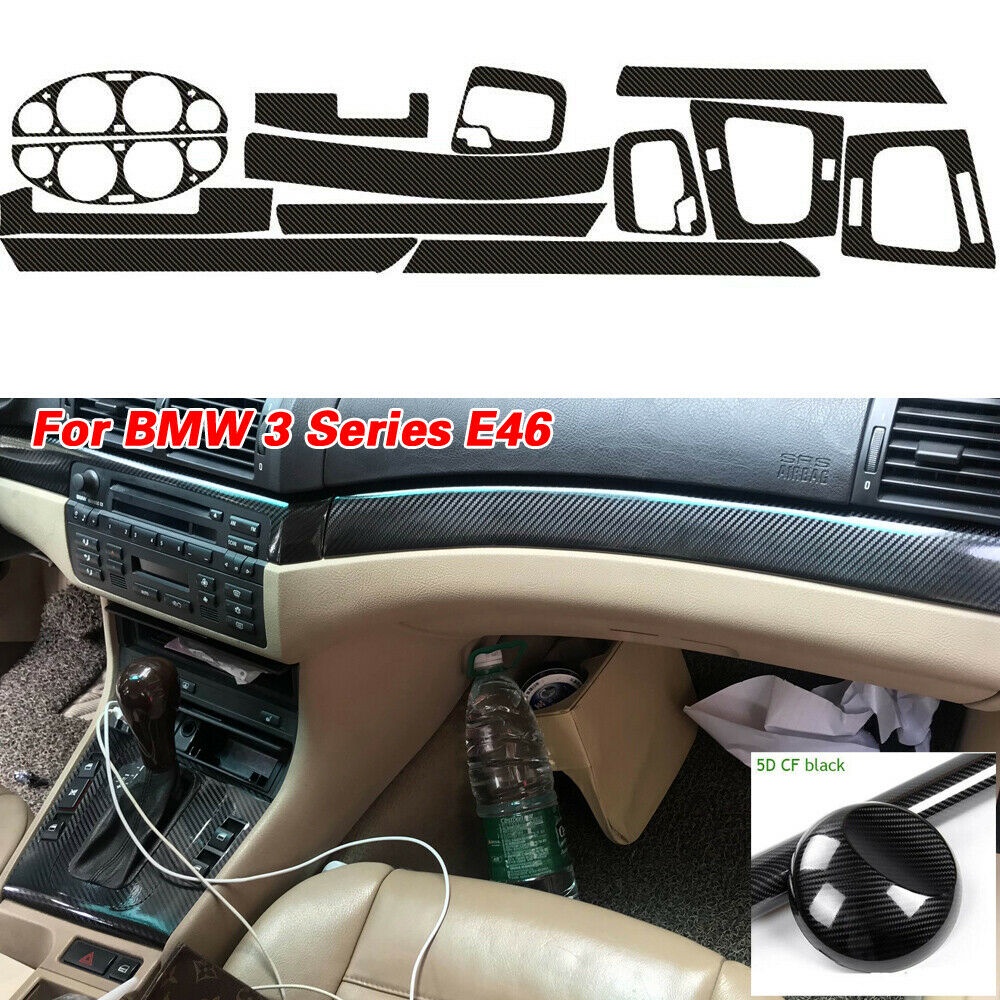 For BMW 3 Series E46 4 DOORS 5D Carbon Fiber Pattern Interior DIY Trim ...