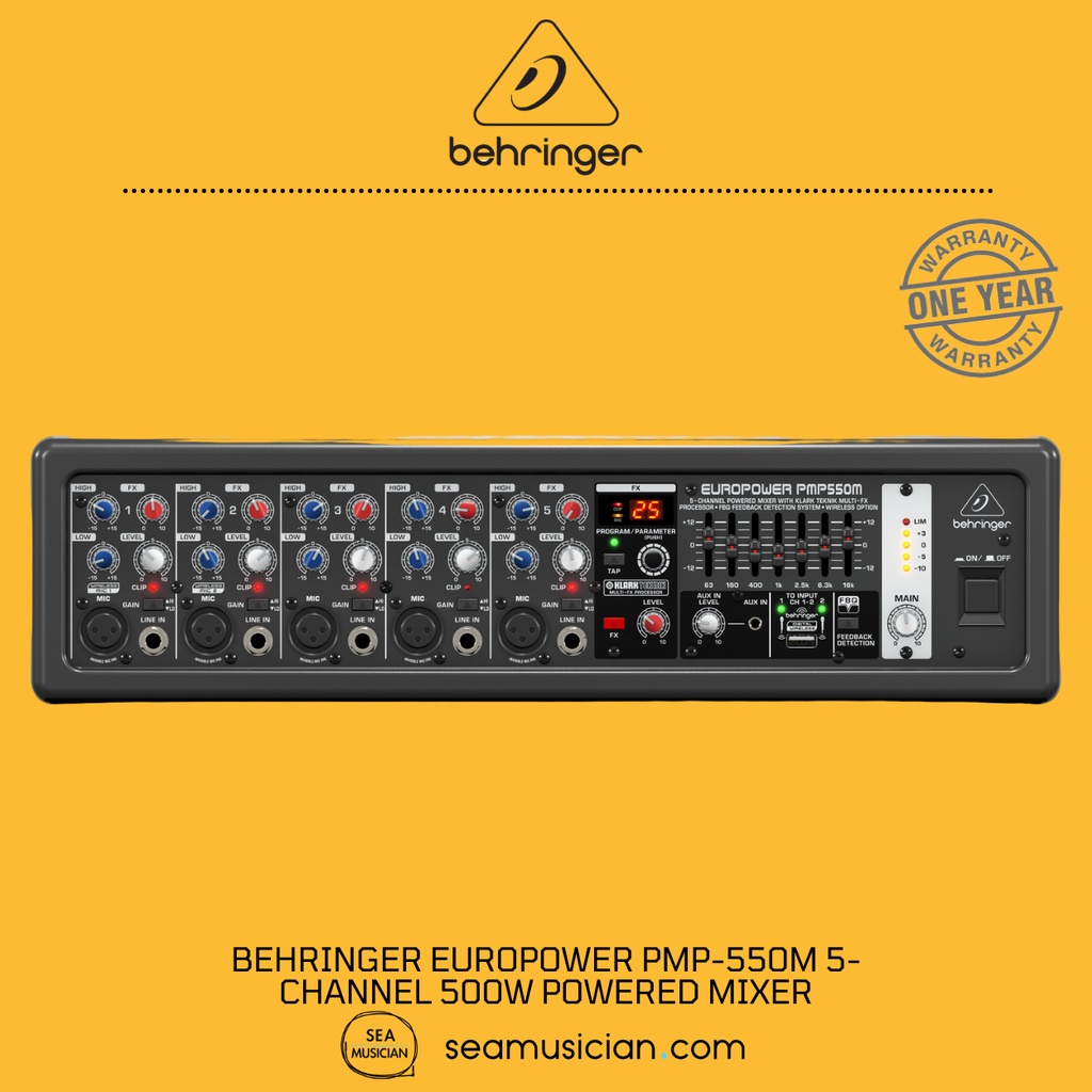 BEHRINGER EUROPOWER PMP-550M 5-CHANNEL 500W POWERED MIXER | Shopee Malaysia