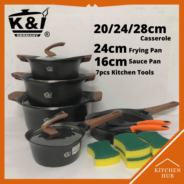 K&I Germany 16pcs Induction Non Stick Casserole Cookware Set Periuk ...