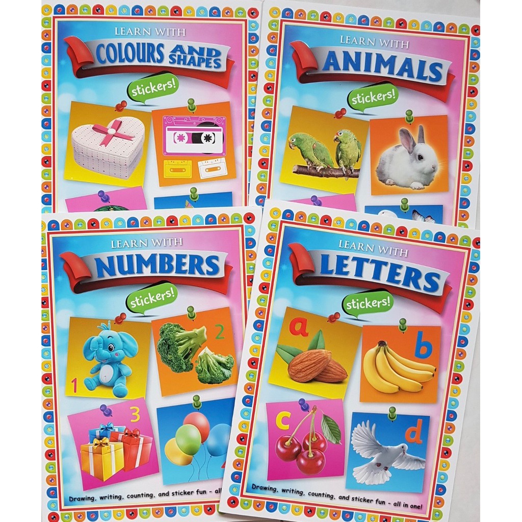 Children Stickers Book Early Learning Animals Letters Numbers Shapes ...