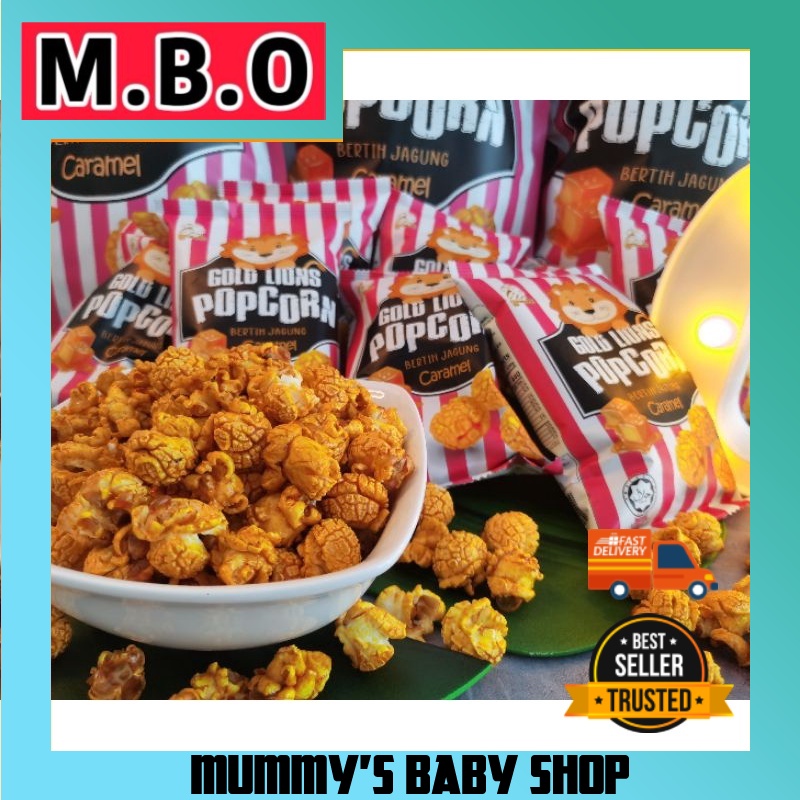 [ HALAL] GOLDLIONS MINIPACK Crunchy snack Caramel Popcorn Supreme Pop