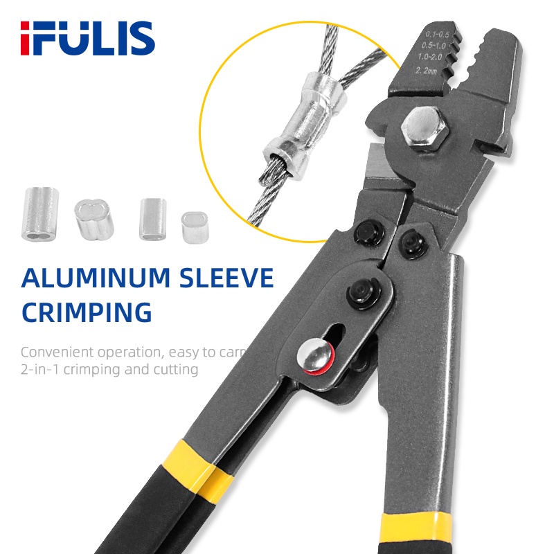 Fishing Crimping Tool Kit With 590pcs Sleeves & Beads - Stainless Steel Pliers, 8 Sizes