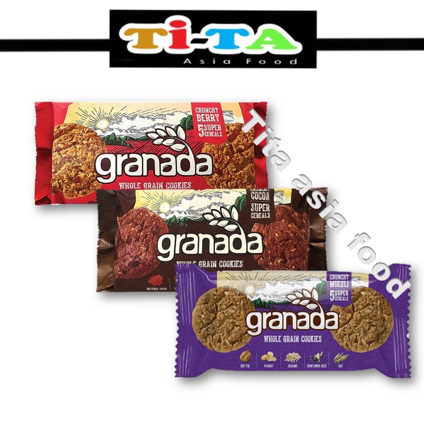 Tita[HALAL] Granada Whole Grain Cookies Cruncy cocoa/berry/muesli 150g