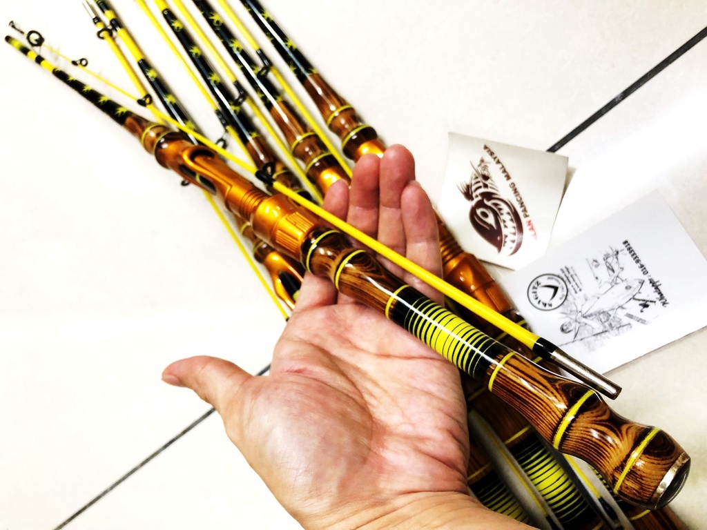 SKYGITZ MALAYSIA JORAN UDANG HANDMADE CUSTOM KAYU JATI NIBUNG SUPER LENTUR  Fishing PRAWN Rod, MADE IN INDONESIA (V1)