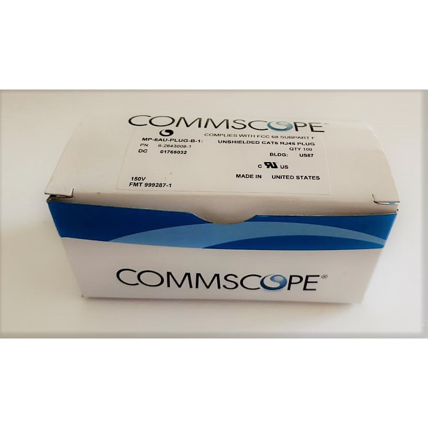 Commscope AMP® Genuine Unshielded (UTP) RJ45 Cat6 Modular Plug (100pcs ...