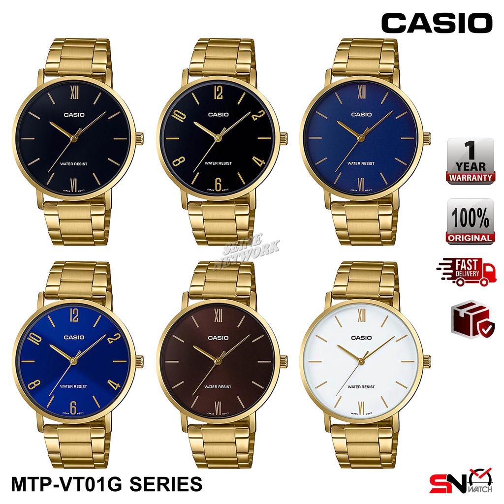 Casio MTP-VT01G Minimal Design Quartz Analog Gold Stainless Steel Band ...
