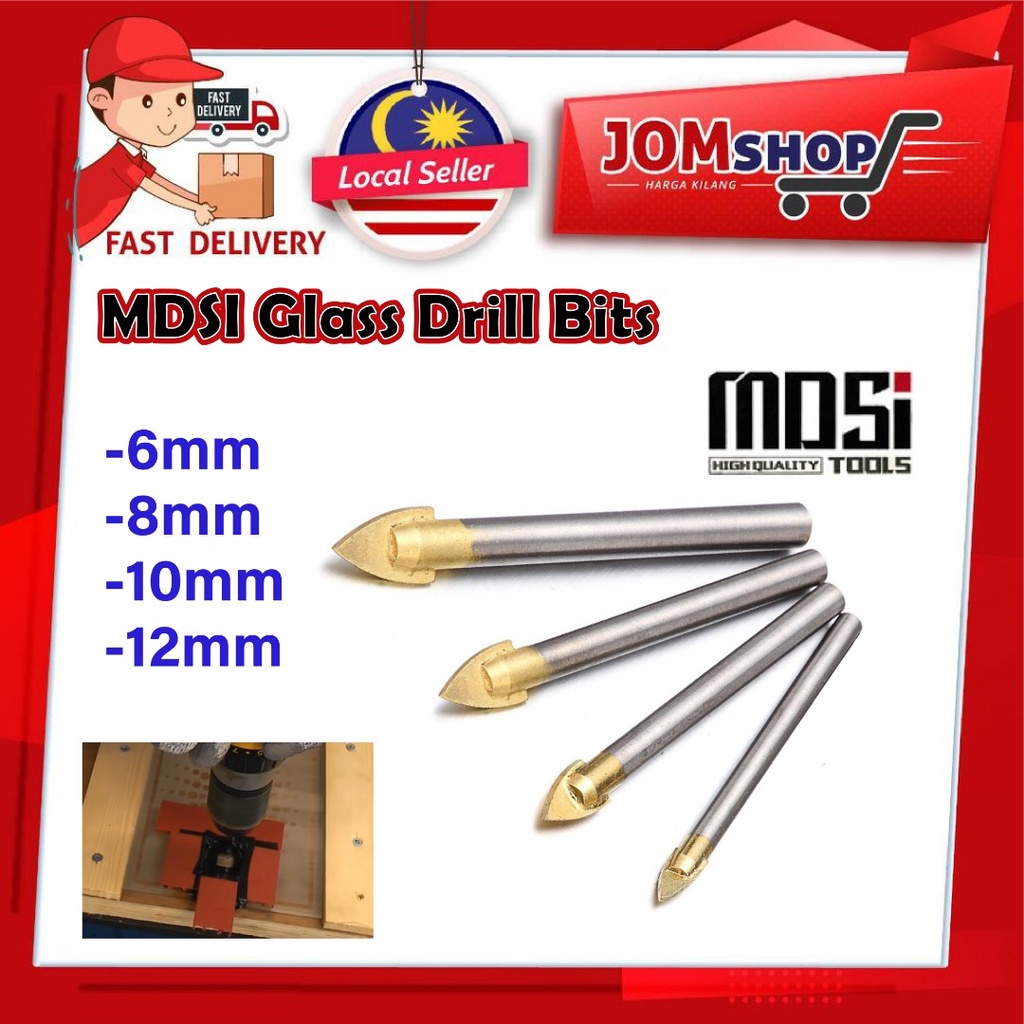MDSI Carbide Tip 6mm/8mm/10mm/12mm Glass Drill Bit For Tiles | Shopee ...