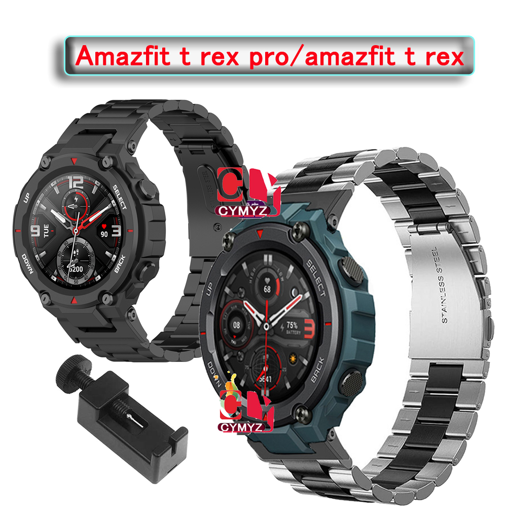 Para Huami Amazfit T-rex / Correa de Reloj de Lanzamiento Rápido de la  Banda de Reloj T-Rex Pro Canvas Con Hebilla de Acero Inoxidable - Azul  Naranja-TVC-Mall.com