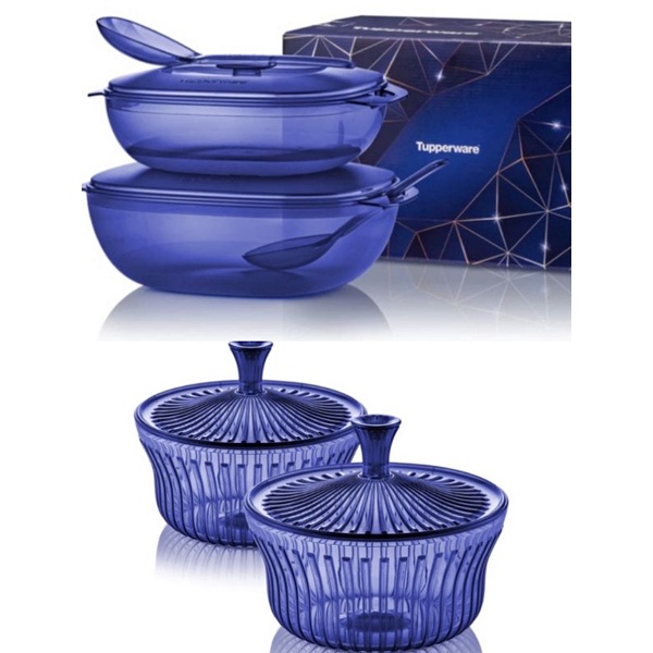 Readystock L L Spoon Gift Box Tupperware Royale Blue