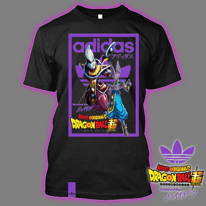 Limited Unit Adidas Original Dragon Ball Super Heroes Beerus Whis Edition Mens Big Size Short Sleeve Graphic Tees