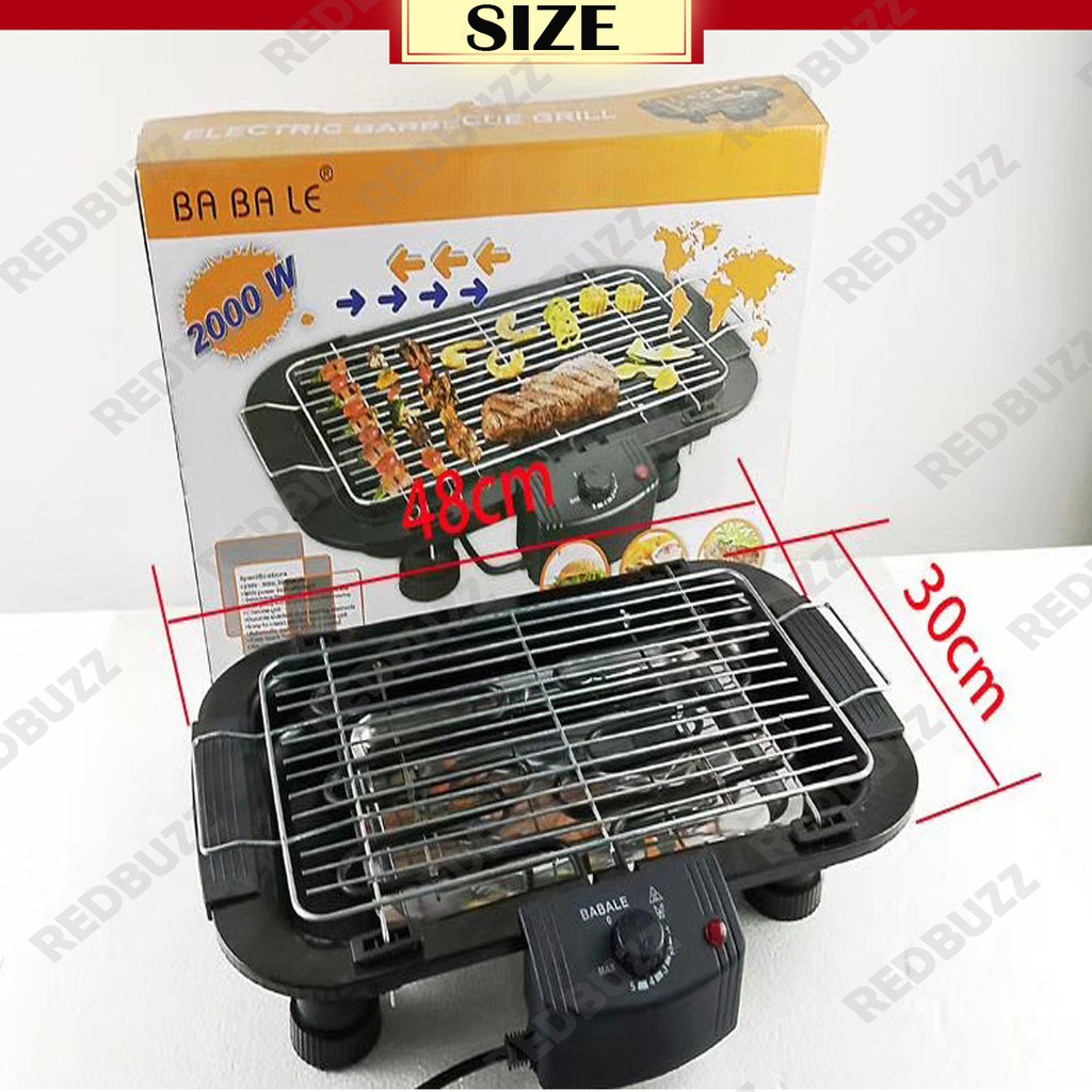 Pemanggang Pembakar Elektrik Dapur Mudah Alih Barbeque Smoke Home Kitchen Grill Electric Portable Multi Purpose Dessini