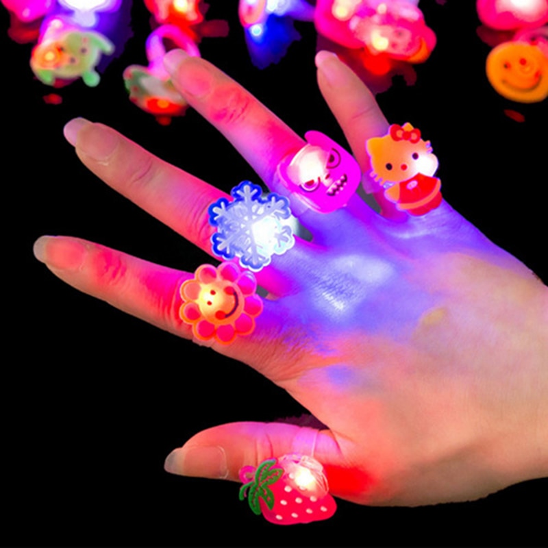 5pc/set Luminous Rings Stars Children's Toys Flash LED Cartoon Lights ...