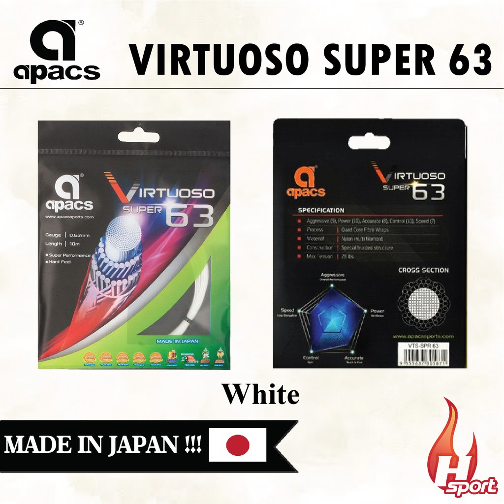 (ORIGINAL) APACS VIRTUOSO SUPER 63 BADMINTON STRING (MADE IN JAPAN ...