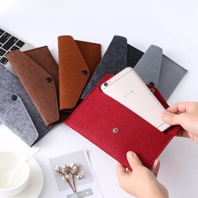 Women Clutch Purse Bag Phone Bag Felt Pouch | Shopee Malaysia