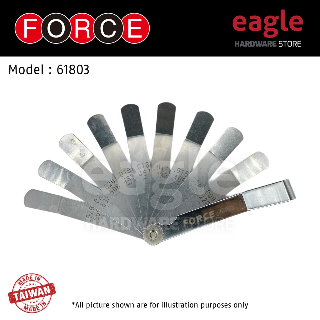 Force 61803 9pcs Offset Feeler Gauge ( Decimal & Metric ) | Shopee Malaysia