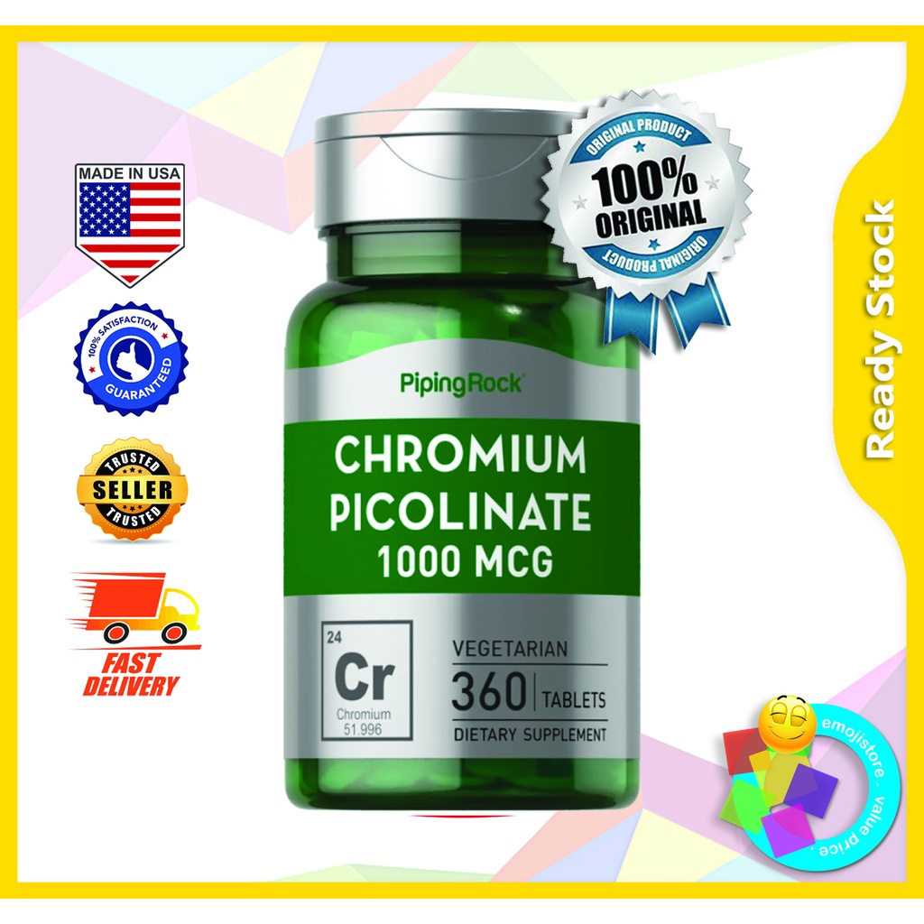 Piping Rock Chromium Picolinate 1000 mcg, 360 Tablets (Weight Loss