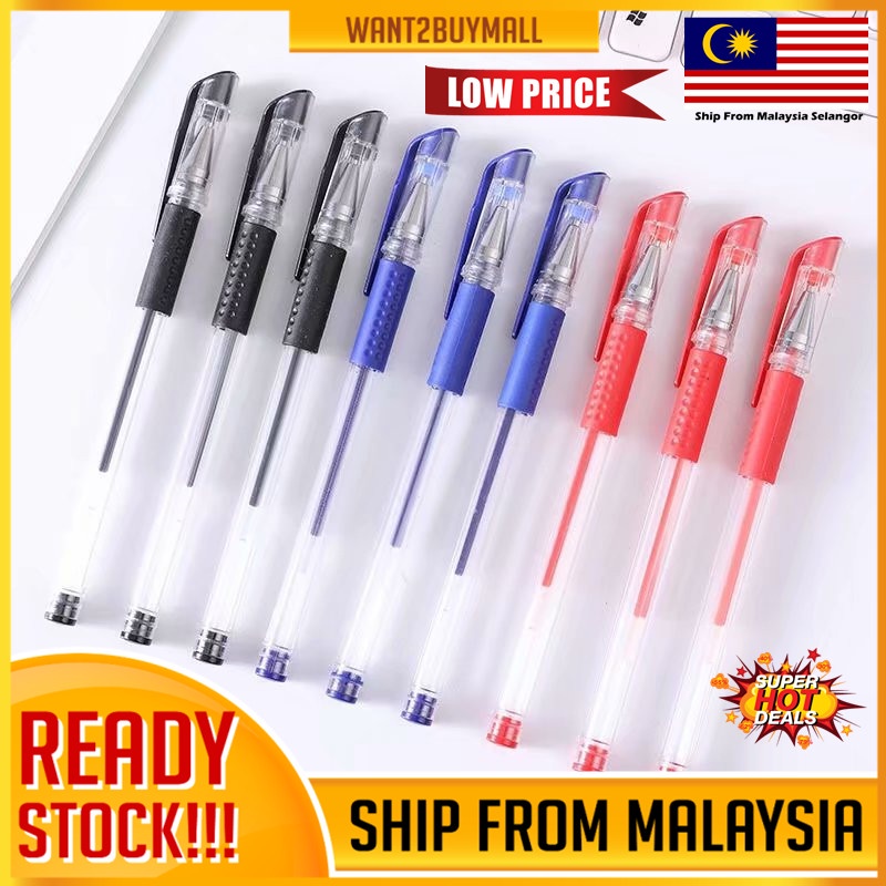 1pcs 0.5mm Ball Gel Ink Pen Mata Tajam Needle Ballpoint Blue Black Red ...