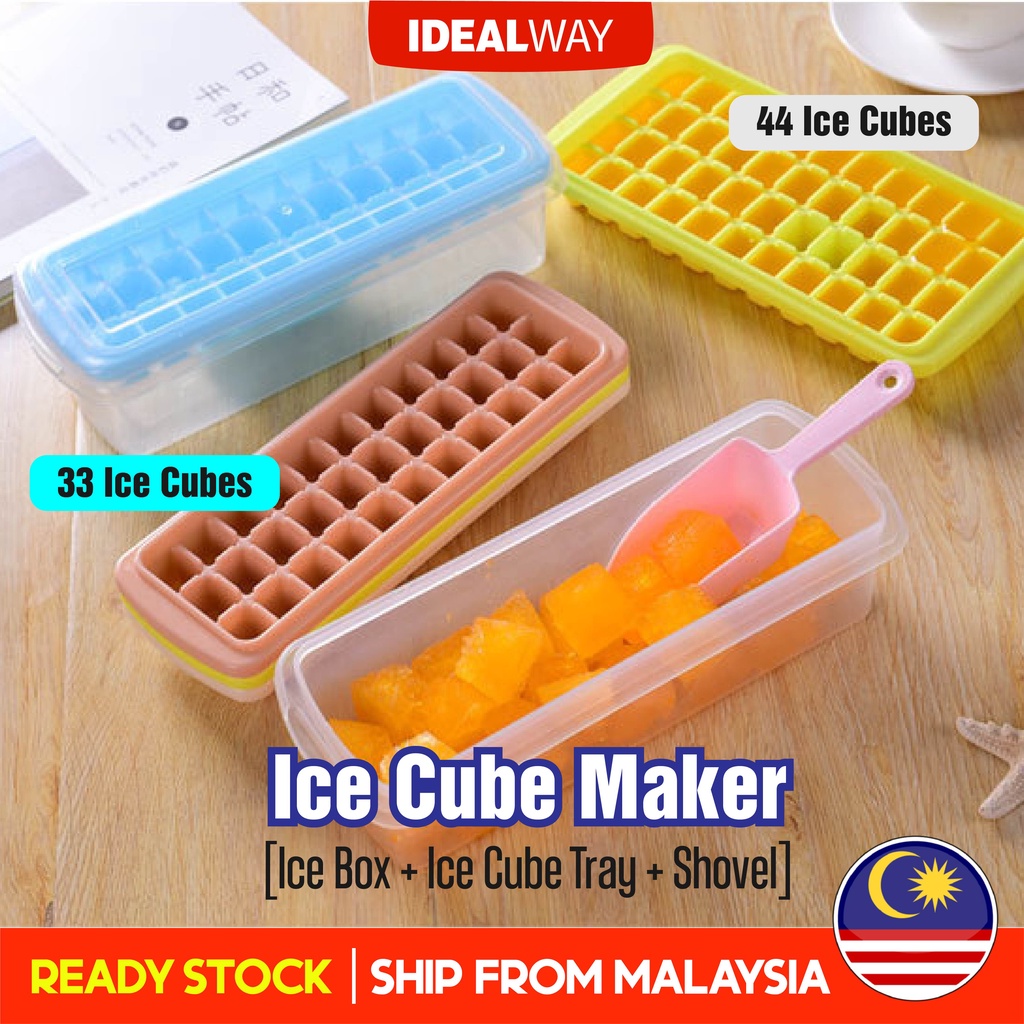 Idealway 33 Grid Ice Cubes Maker Tray Set with Box Lids Shovel | Bekas ...